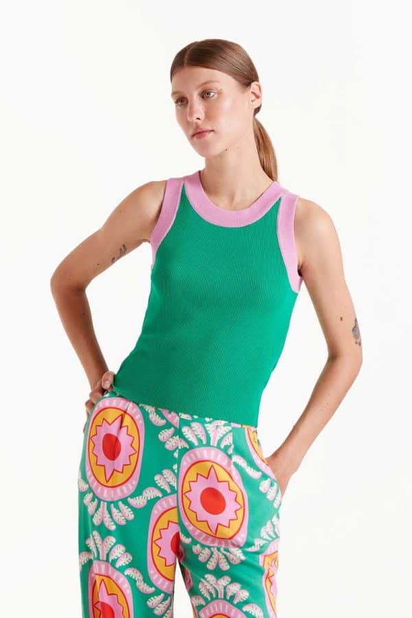 Two tone strap top Green stellarstore.gr Stellar