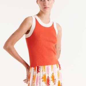 Two tone Strap Top Orange