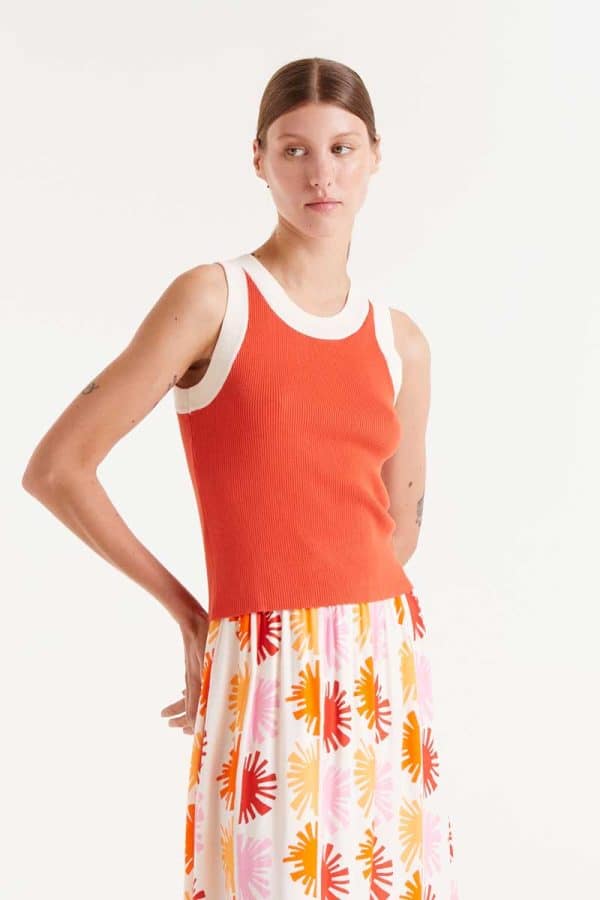 Two tone Strap Top Orange stellarstore.gr Stellar
