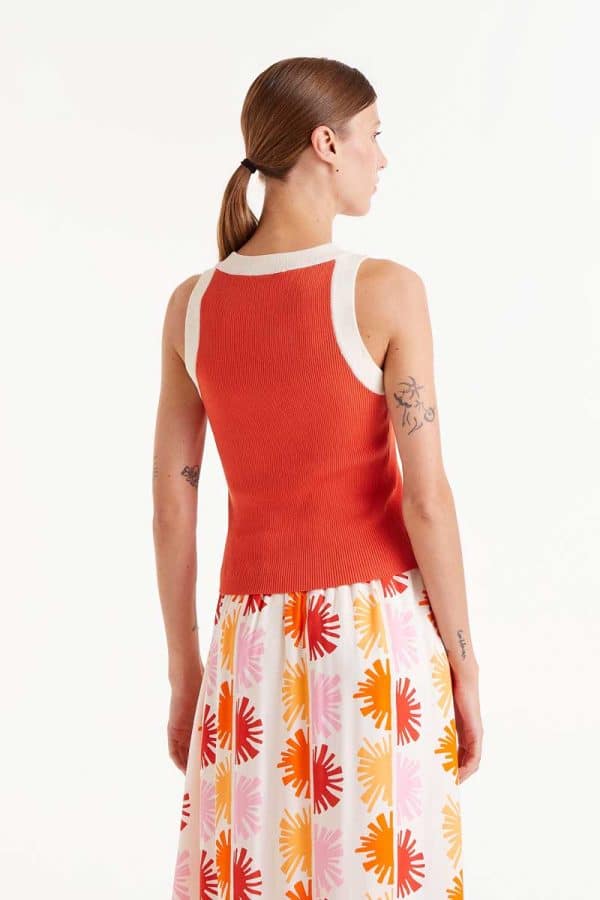Two tone Strap Top Orange stellarstore.gr Stellar