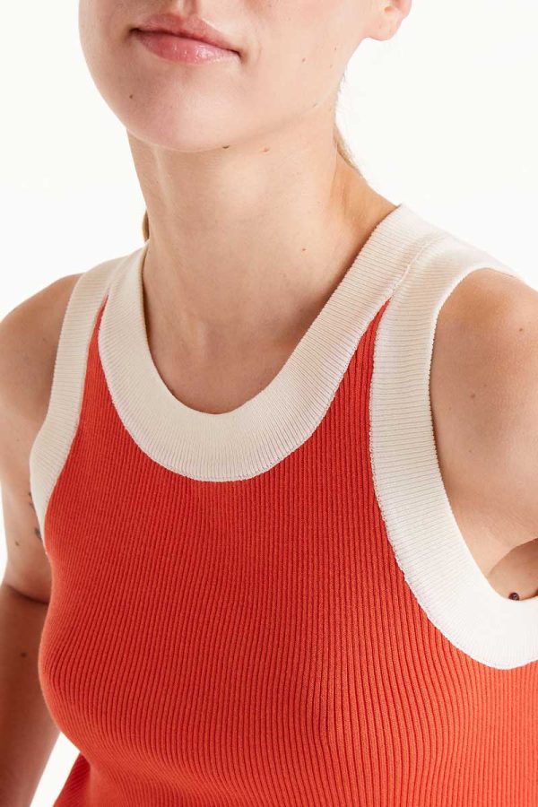 Two tone Strap Top Orange stellarstore.gr Stellar