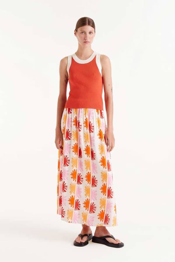 Two tone Strap Top Orange stellarstore.gr Stellar