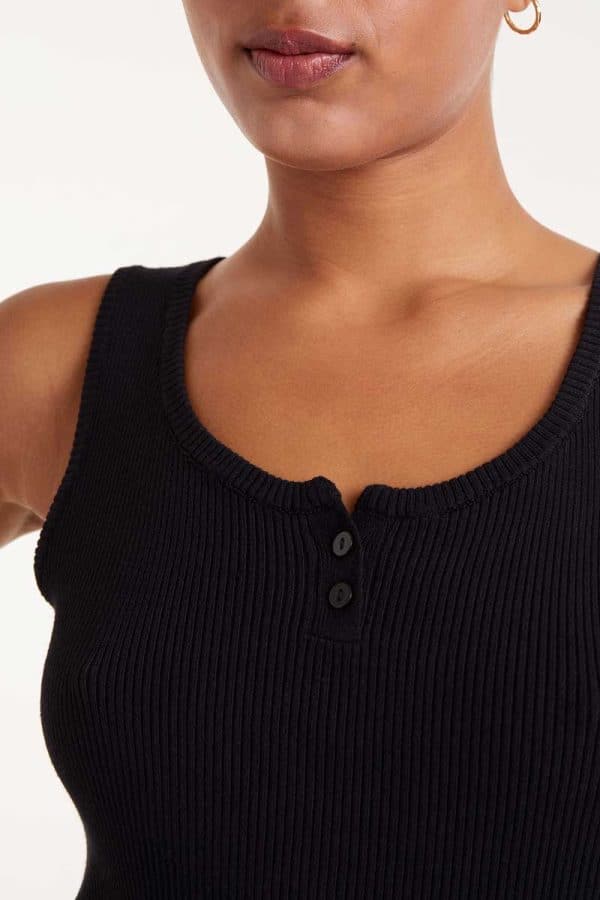 Button knit top Black stellarstore.gr Stellar