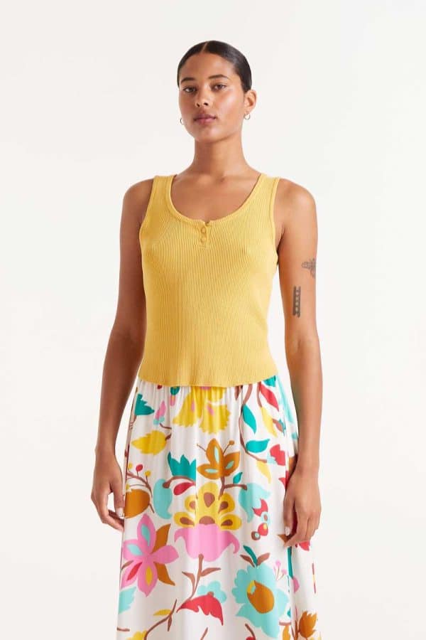 Button knit top Yellow stellarstore.gr Stellar