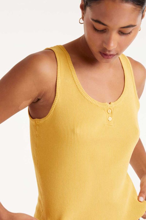Button knit top Yellow stellarstore.gr Stellar