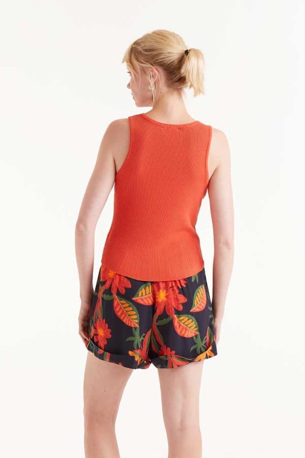 Button knit top Orange stellarstore.gr Stellar