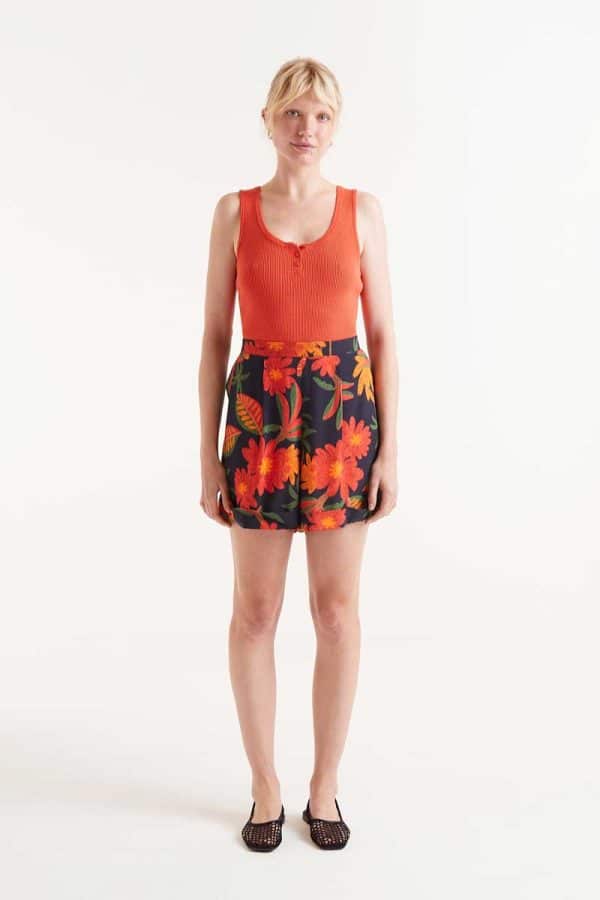Button knit top Orange stellarstore.gr Stellar