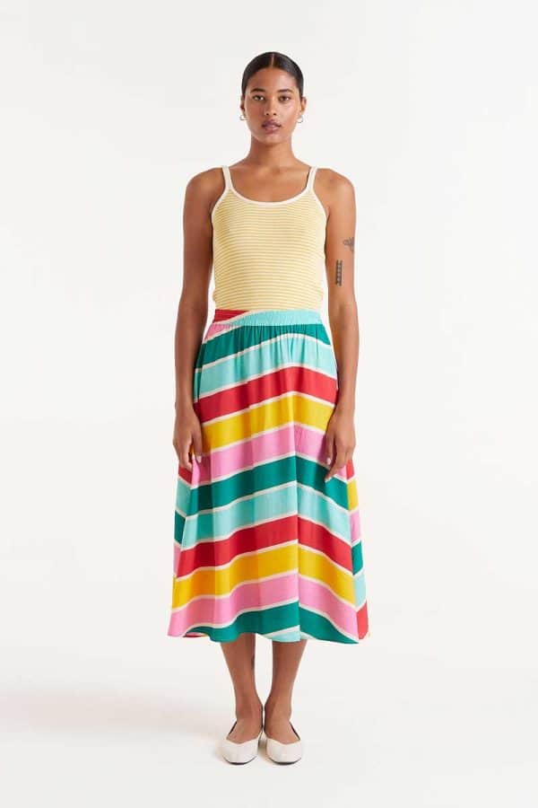 Midi Skirt Color wave stellarstore.gr Stellar