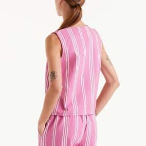 Striped Vest Pink stellarstore.gr Stellar