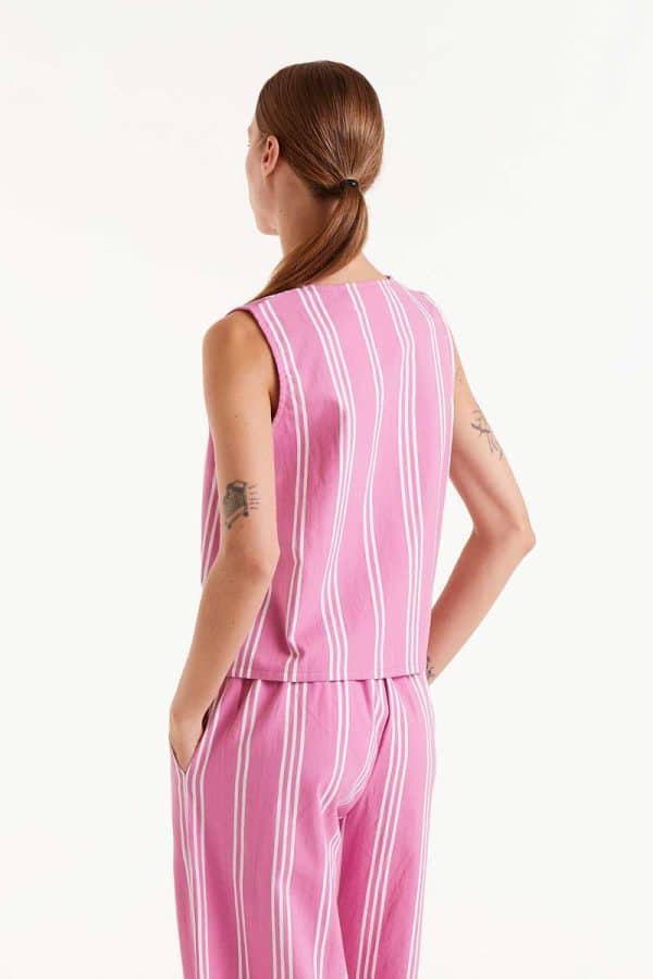 Striped Vest Pink stellarstore.gr Stellar