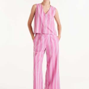 Striped Vest Pink stellarstore.gr Stellar