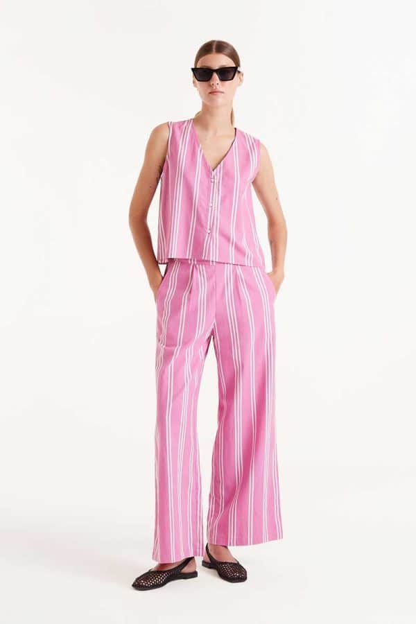 Striped Vest Pink stellarstore.gr Stellar