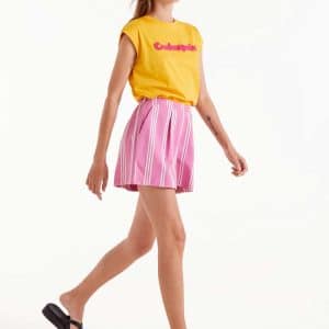 Striped Shorts Pink stellarstore.gr Stellar
