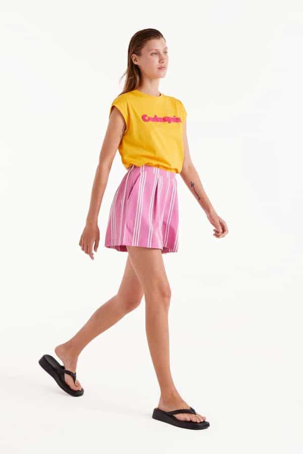 Striped Shorts Pink stellarstore.gr Stellar