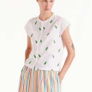 White Shirt with pineapples