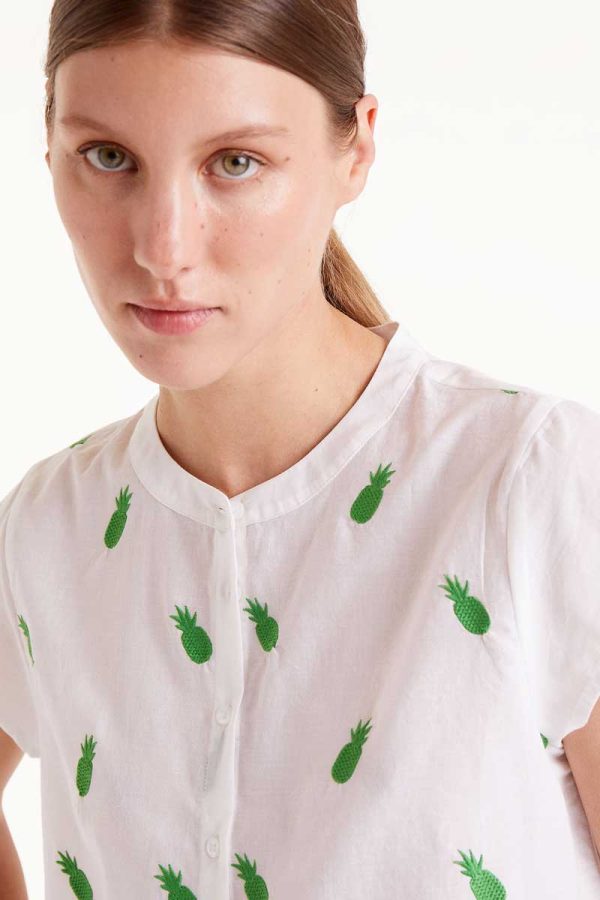 White Shirt with pineapples stellarstore.gr Stellar