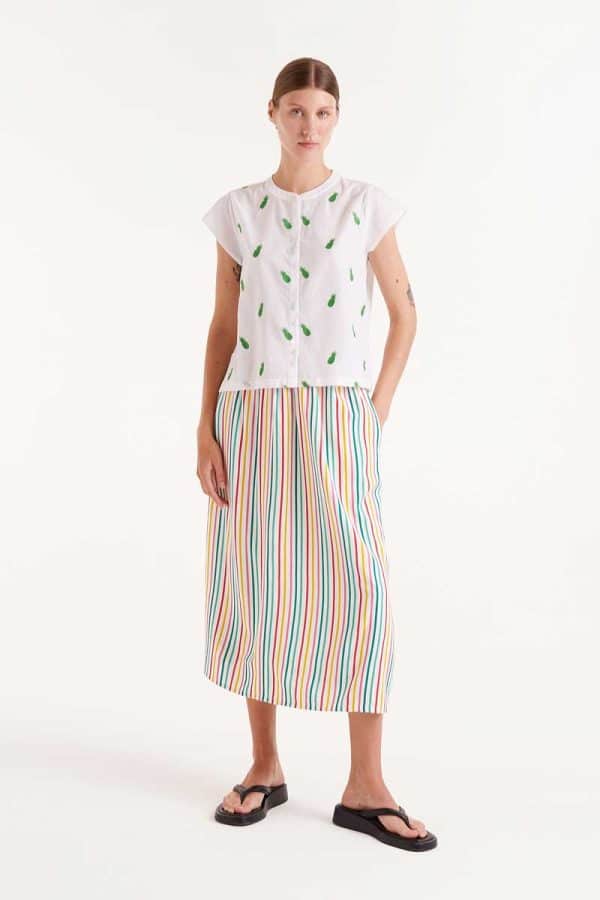 White Shirt with pineapples stellarstore.gr Stellar
