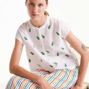 White Shirt with pineapples stellarstore.gr Stellar