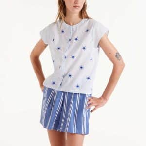 Mao shirt blue