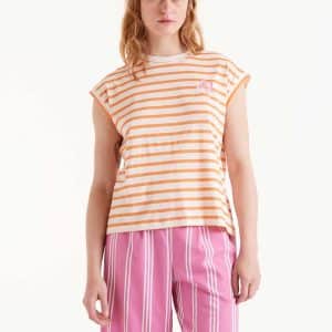 Striped T Shirt Orange stellarstore.gr Stellar