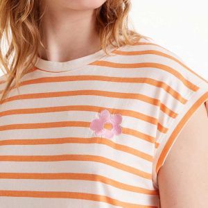 Striped T Shirt Orange