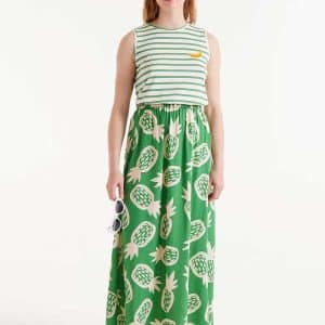 Green striped Sleeveless top stellarstore.gr Stellar