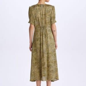 Midi Dress Volume Green stellarstore.gr Stellar
