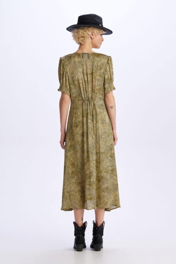Midi Dress Volume Green stellarstore.gr Stellar