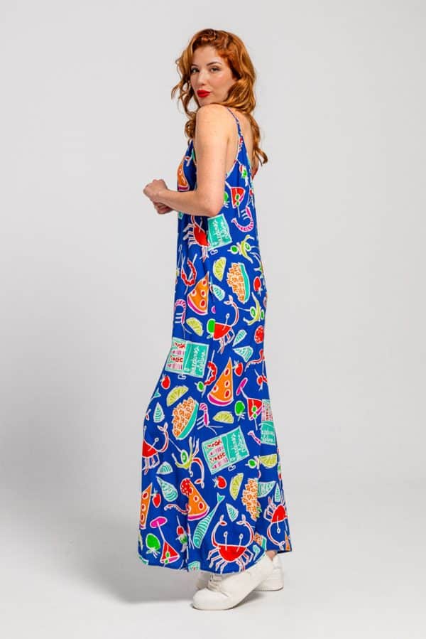 Wide leg Jumpsuit Blue Tapas stellarstore.gr Stellar