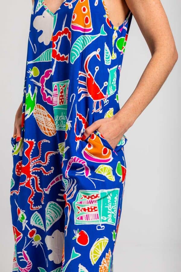 Wide leg Jumpsuit Blue Tapas stellarstore.gr Stellar