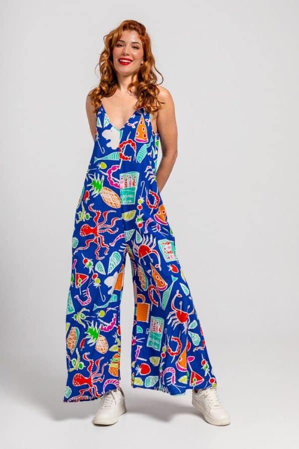Wide leg Jumpsuit Blue Tapas stellarstore.gr Stellar