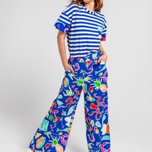 Straight Pants Blue Tapas