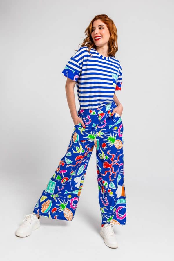 Straight Pants Blue Tapas stellarstore.gr Stellar