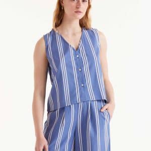 Striped Vest  Blue