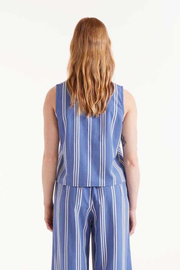 Striped Vest  Blue stellarstore.gr Stellar