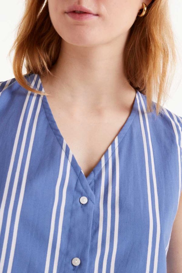 Striped Vest  Blue stellarstore.gr Stellar