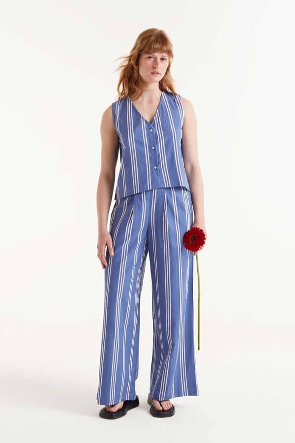 Striped Vest  Blue stellarstore.gr Stellar