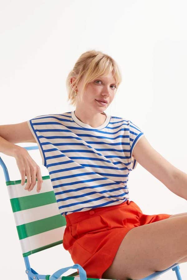 Blue Striped T Shirt stellarstore.gr Stellar