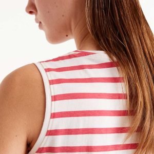 Red Striped sleeveless top stellarstore.gr Stellar