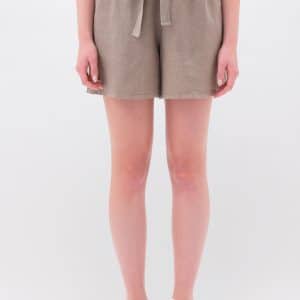 Relaxed Linen Bermuda Taupe stellarstore.gr Stellar