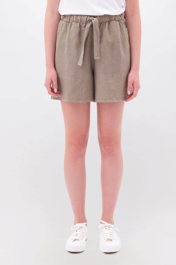 Relaxed Linen Bermuda Taupe stellarstore.gr Stellar