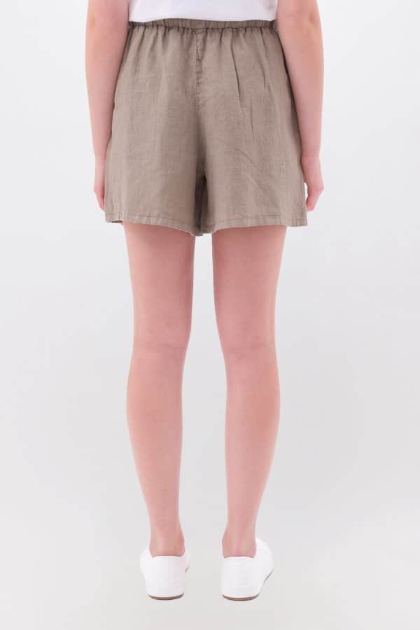 Relaxed Linen Bermuda Taupe stellarstore.gr Stellar