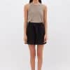Relaxed Linen Bermuda Taupe stellarstore.gr Stellar