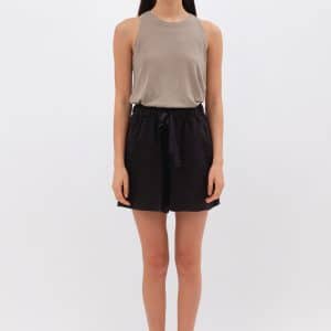 Relaxed Linen Bermuda Black