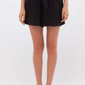 Relaxed Linen Bermuda Black stellarstore.gr Stellar