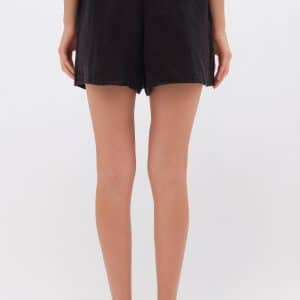 Relaxed Linen Bermuda Black stellarstore.gr Stellar