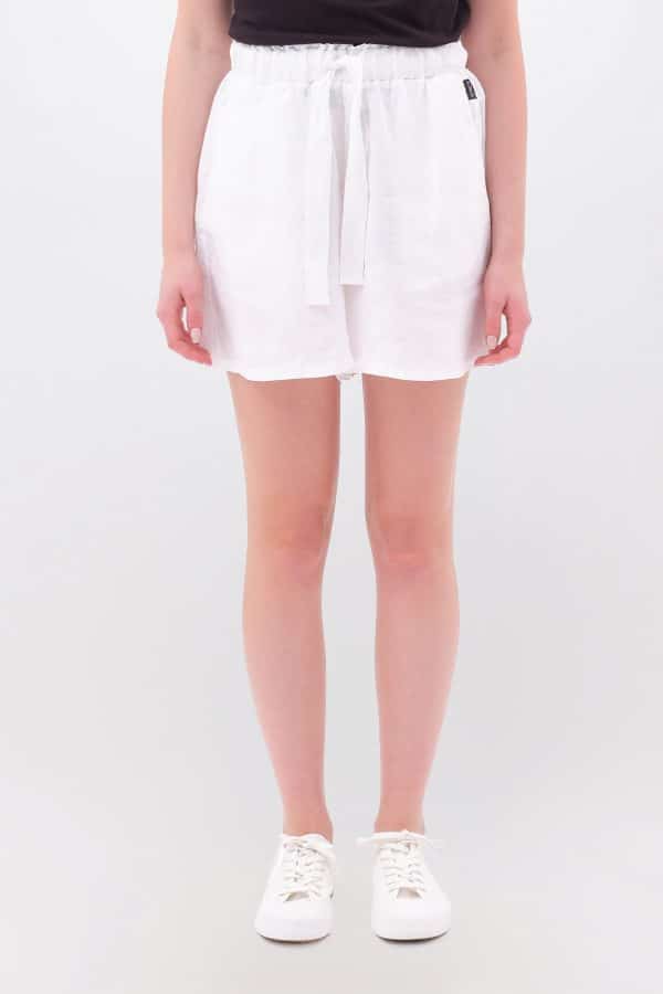 Relaxed Linen Bermuda White stellarstore.gr Stellar