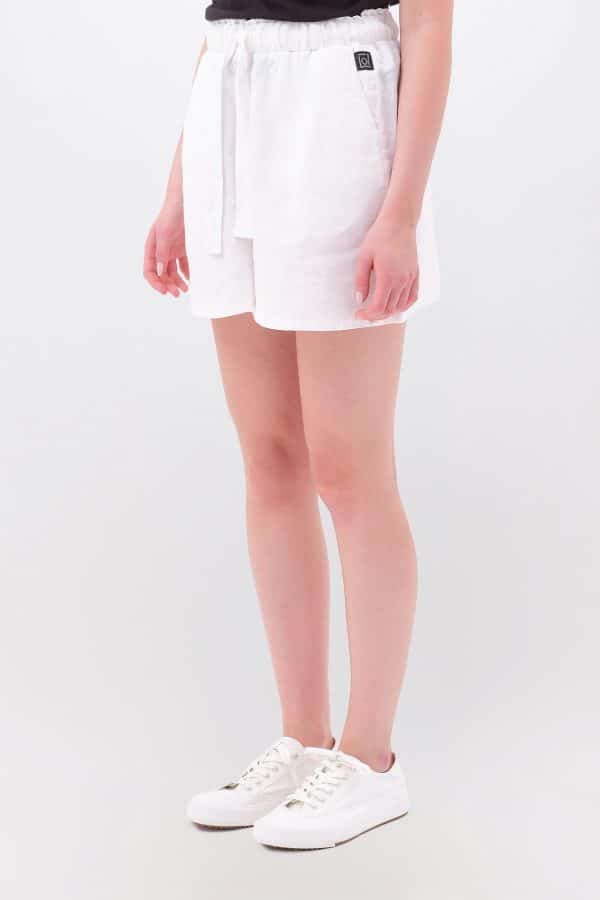 Relaxed Linen Bermuda White stellarstore.gr Stellar