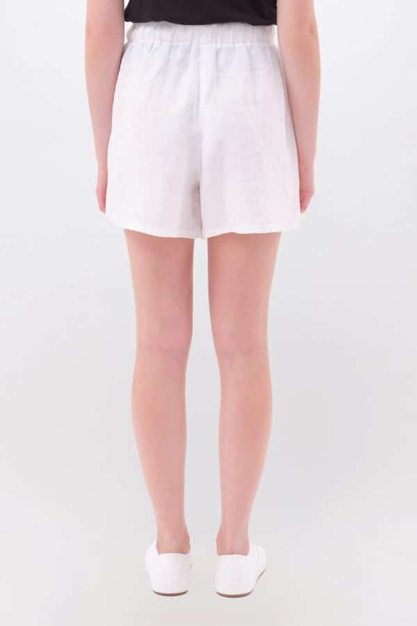 Relaxed Linen Bermuda White stellarstore.gr Stellar