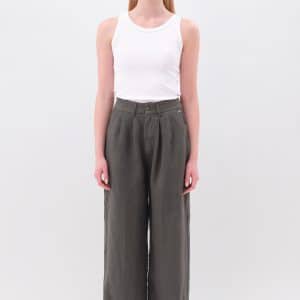 Wide leg Linen Pants Khaki